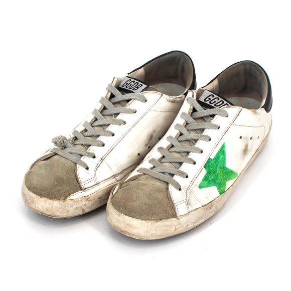 Golden Goose White Low Top Leather Sneakers Green Star Love Dealer Shoes size 39 - Picture 2 of 6